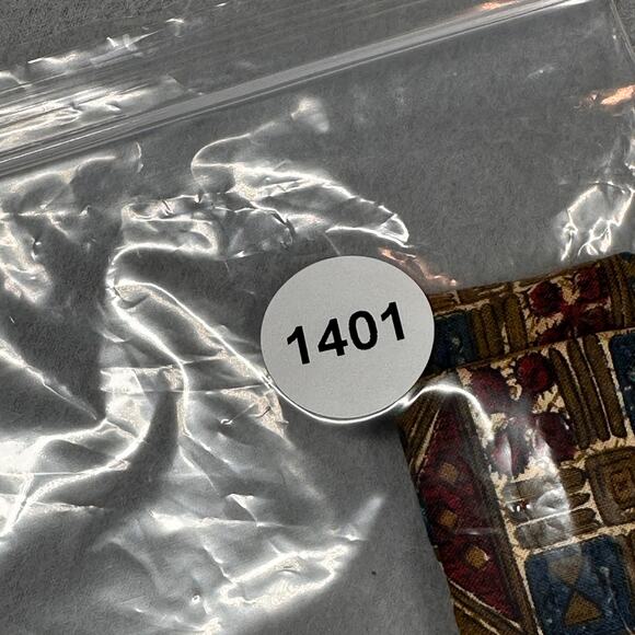 Vintage Ernst Mens Tie Green Geometrical Square End Corporate Academia Necktie - Picture 6 of 7